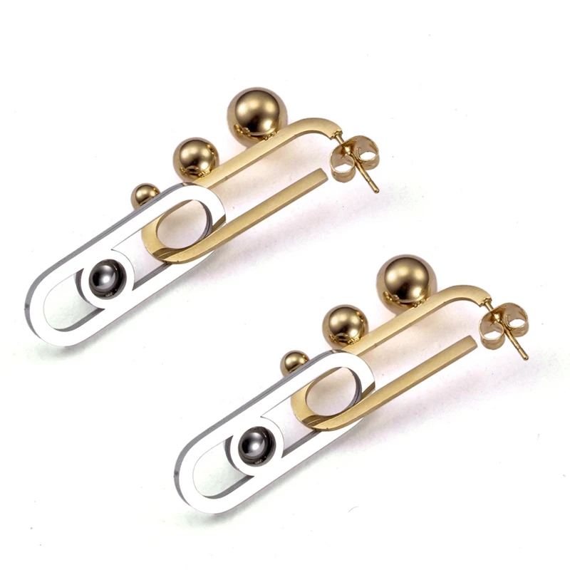 

Luxury Long Cross Geometric Charm Dangles Earrings Women Female Jewelry Gift Shining Stainless Casual Party Drop Earrings