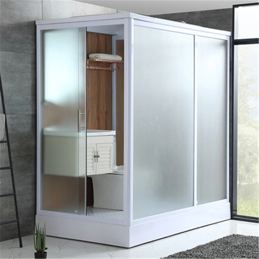 809F душевые корпуса ванная комната сухой и влажной разделения интегрированный душ из закаленного стекла кабины с туалетом 220 В 10 Вт