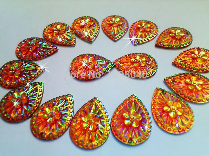 Golden AB colour Drop shape Sew on crystal 13*18mm rhinestones accessory gemstone strass 100pcs/bag | Дом и сад