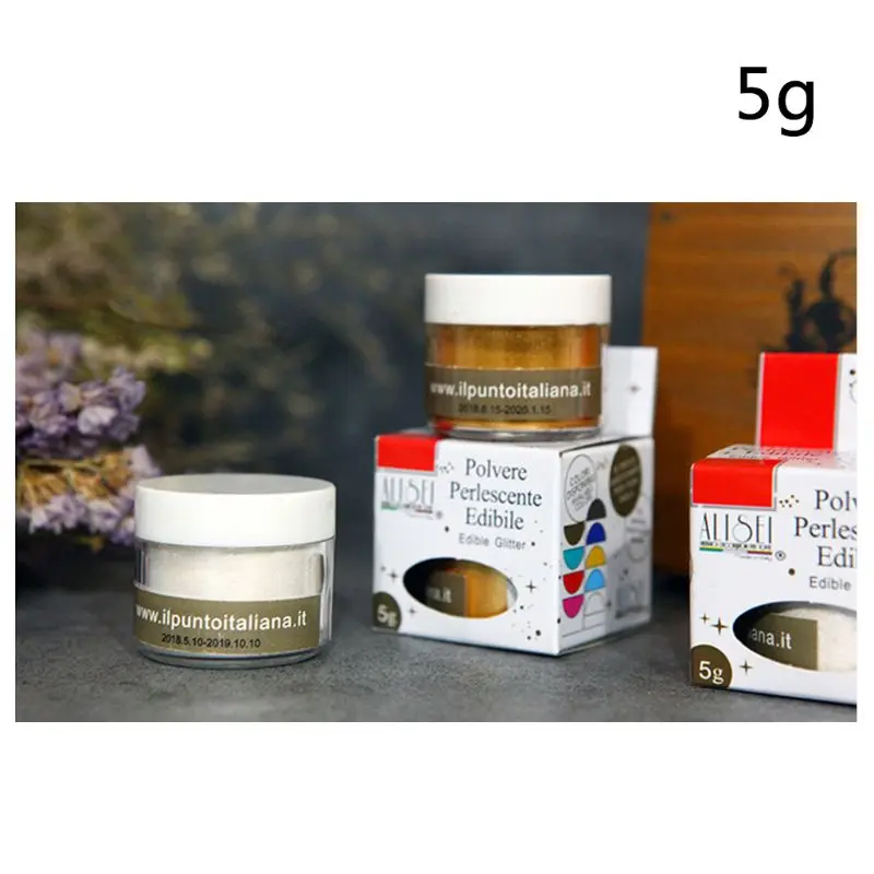 

5g Flash Glitter Golden Silver Powder for Decorating Edible Food Chocolate Fondant Cake Biscuit Baking Supply