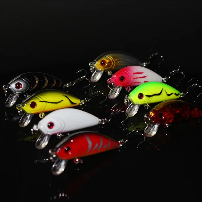

8 Pcs/Lot Carp Minnow Crank Bait Trulinoya Bears Fish Mini Fat Crank Fishing Lures 50mm 3.5g Rock Fishing Hard Bait Water Depth