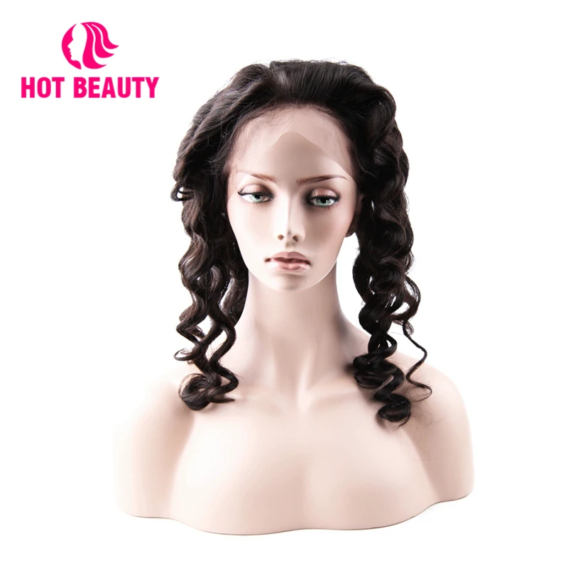 

Hot Beauty Hair 360 Lace Frontal Pre Plucked Lace Closure With Cap 100% Natural Black Color Peruvian Loose Wave Remy Human Hair
