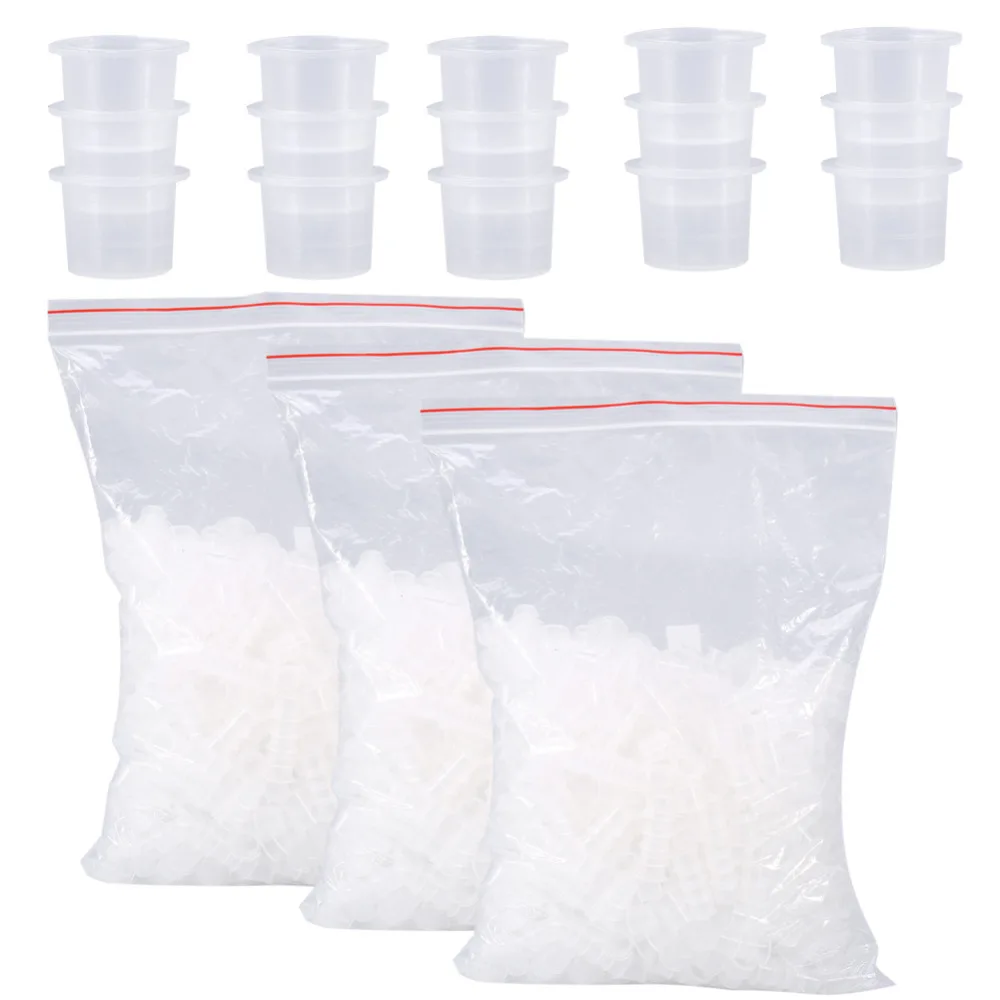 

1000pcs S/M/L Tattoo Ink Cups Plastic Tattoo Cap Eyebrow Makeup Pigment Clear Holder Container Cap Disposable Tattoo Accessories