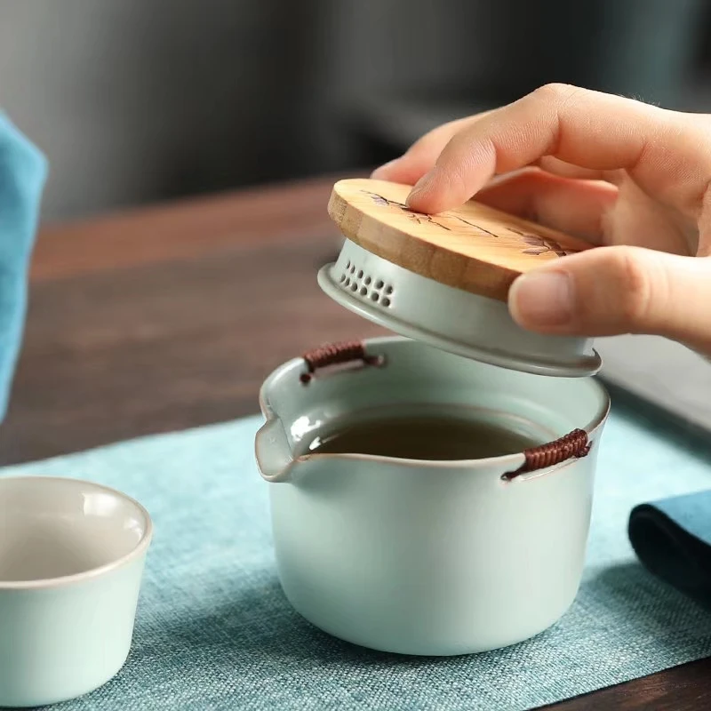 TANGPIN керамический чайник gaiwan с 3 чашками gaiwan чайные наборы портативный чайный набор для путешествия