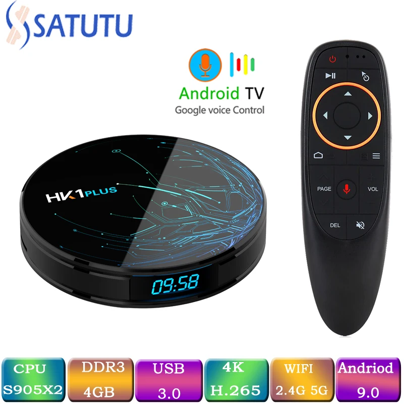 

HK1 PLUS Smart TV BOX Android 9.0 Set Top Box 4K Mi ni Tv Box 4gb 32gb 64gb Quad Core media player Support IPTV PK X96 MINI H96