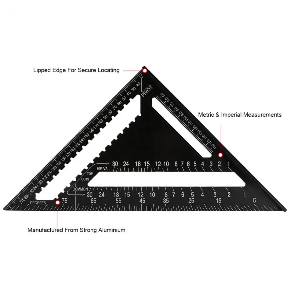 12 дюймов точность инженер плотник угломер алюминиевый сплав треугольной формы линейка измерительные инструменты точные