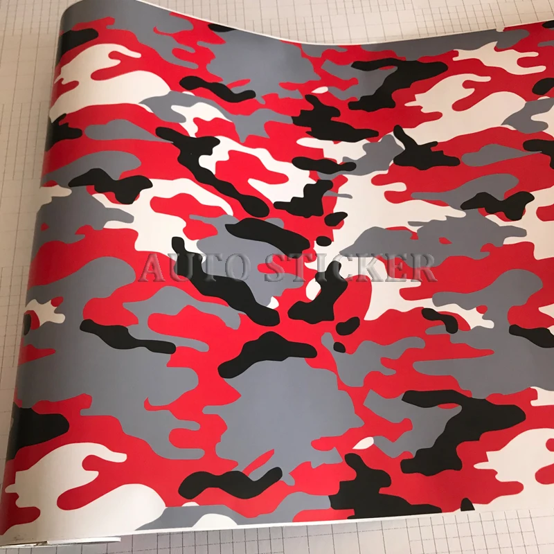 red black white snow camo vinyl car wraps car sticker 3