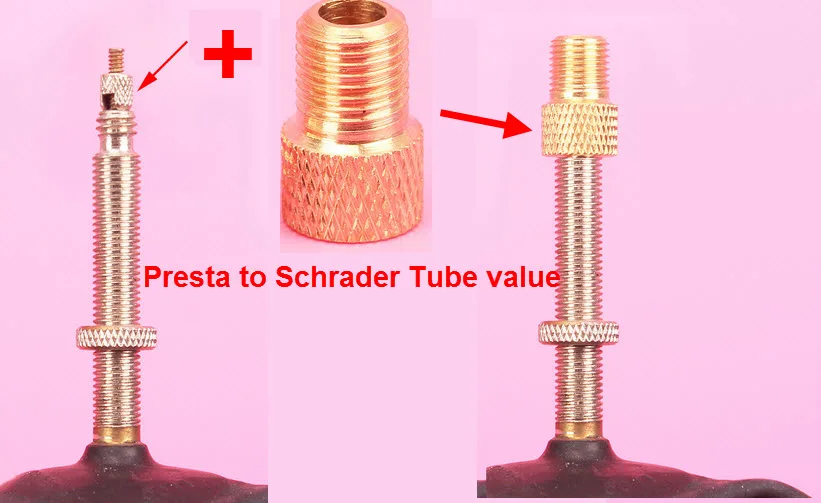 Велосипедный насос для велосипеда Presta to Schrader трубный насос для шин газовый клапан конвертер спортивный велосипед шиномонтажный Клапан адаптер велосипедные аксессуары