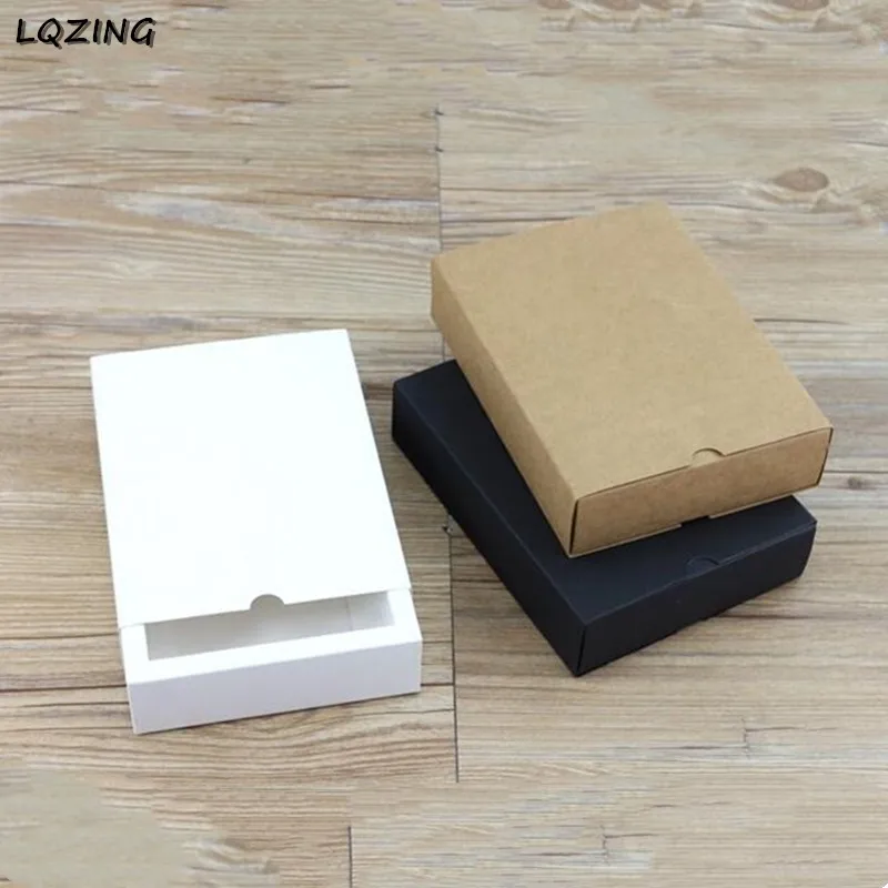 20 шт белый/черный/крафт-упаковка для нижнего белья, логотип подарочная коробка, раздвижная форма подарочная коробка ящик подарок на год