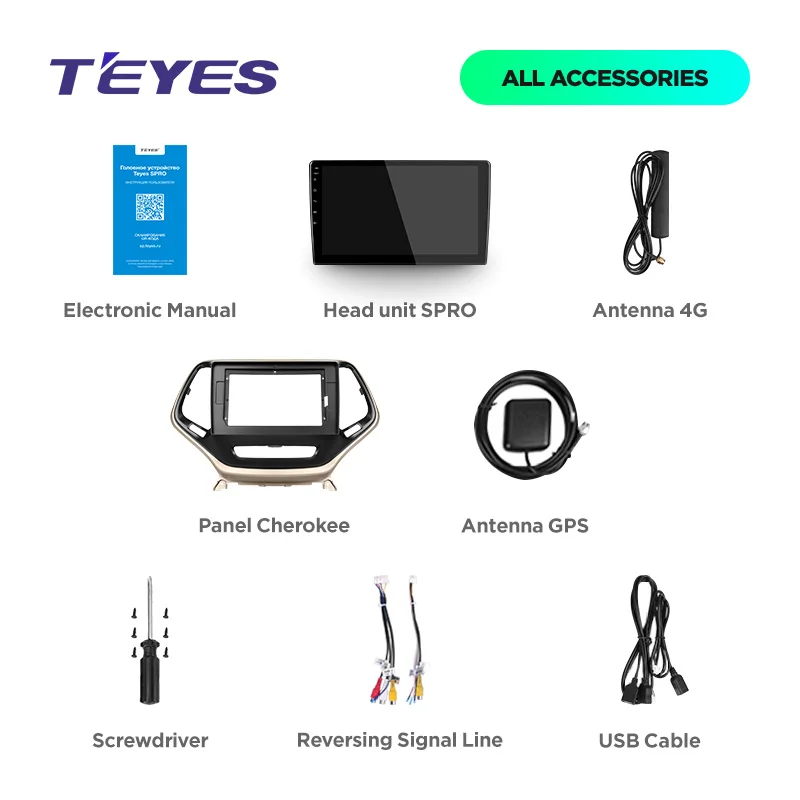 Discount TEYES SPRO For Jeep Cherokee 5 KL 2014 2015 2016 2017 2018 Car Radio Multimedia Video Player Navigation GPS Android 8.1 No 2din 5