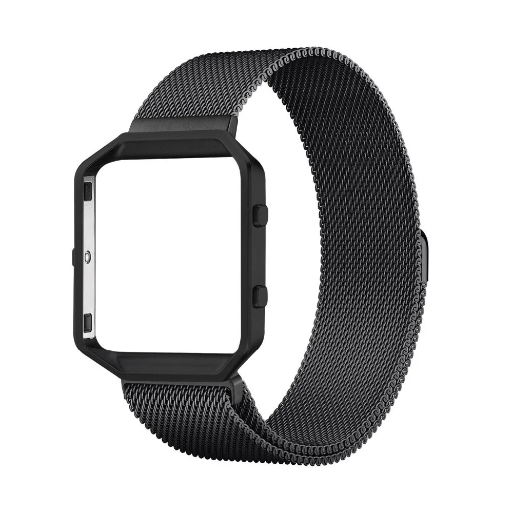 

Magnetic Buckle Milanese Stainless Steel 23mm Watch Band For Fitbit Blaze Strap&Metal Frame Case