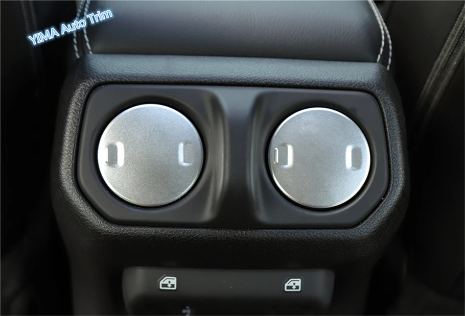 

Lapetus Car Styling Red / Matte Armrest Box Rear Air Conditioning AC Vent Outlet Cover Trim Metal For Jeep Wrangler JL 2018 2019