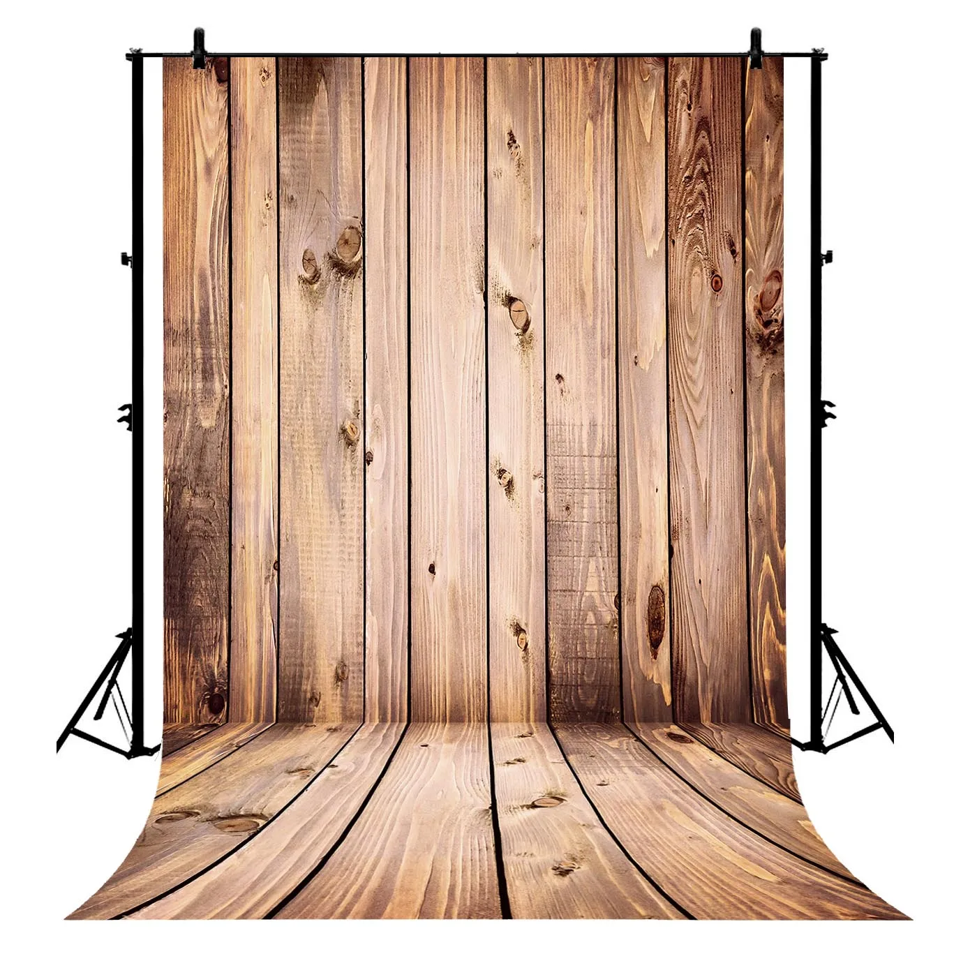 

5x7ft Wooden Wall Rustic Wood Floor Polyester Photo Background Portrait Backdrop