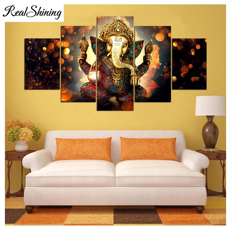 

5D Diamond Painting Lord Ganesha Elephant Cross Stitch Diy Full diamond Embroidery Pattern mosaic Decor Arts and crafts FS3205