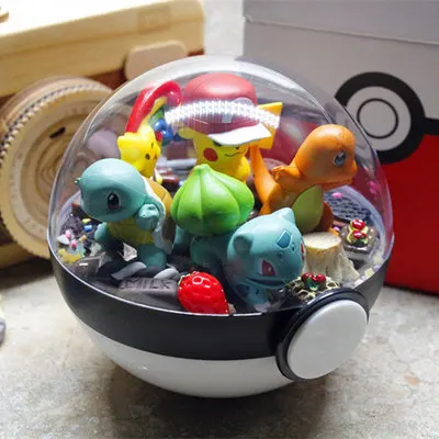 PokeBall Monster Pet pokebolas Pikachu Eevee Bulbasaur Charizard Squirtle DIY светодиодный фигурка на день рождения, рождественские игрушки для подарка - Цвет: DIY Sey E