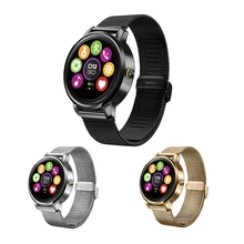 Bluetooth Smart Watch Heart Rate Monitoring Sleep Monitoring Steel strap Waterproof touch screen Smartwatch For IOS