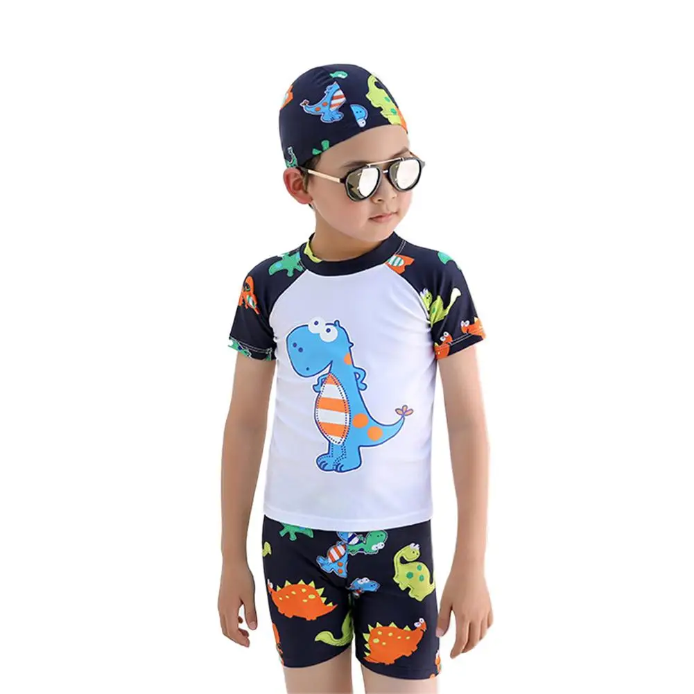 Kidlove Дети для мальчиков мультфильм Динозавр Печать Топ шорты шляпа для плавания