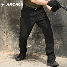 S. ARCHON водонепроницаемые военные брюки карго для мужчин солдат армии США спецназ тактические брюки Мульти Карманы Хлопок боевые брюки