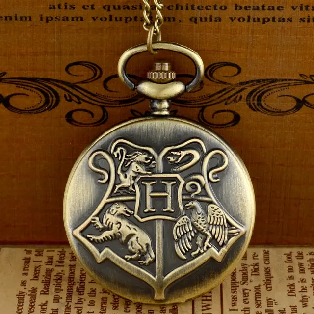 New Arrivals Vintage Bronze Harry Potter Quartz Pocket Watch with Chain Retro Me New Arrivals Vintage Bronze Harry Potter Quartz Pocket Watch with Chain Retro Me