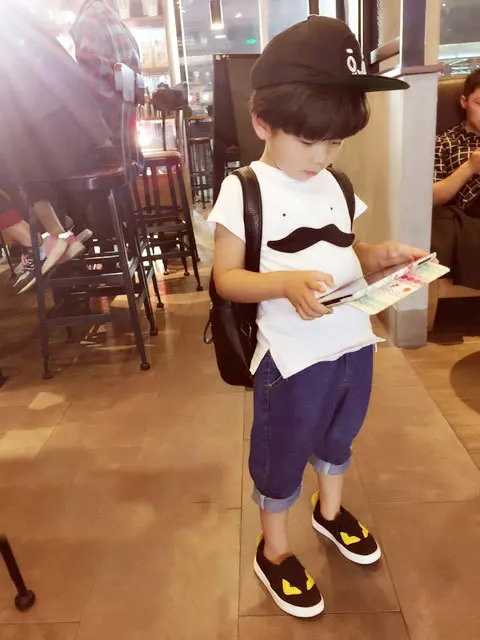 9Boys Denim Harem Jeans Kids Pants Trousers Light Color Cotton Soft Elastic Waist Casual Children Kids Roupas Menina Boys