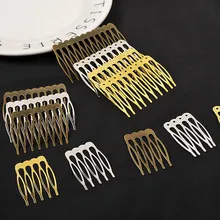 10 шт 5/10 зубы Золото Серебро с оттенком бронзы гребень для волос основа для украшения волос коготь для DIY Изготовление, поиск ювелирных изделий свадьба