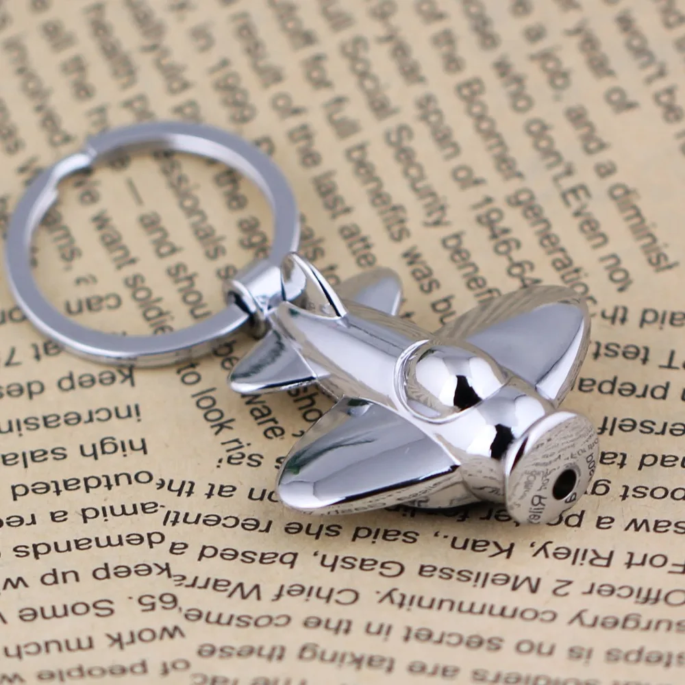 

LED light keychain key ring plane aircraft model key chain key holder high quality airplane keyfob portachiavi llaveros hombre