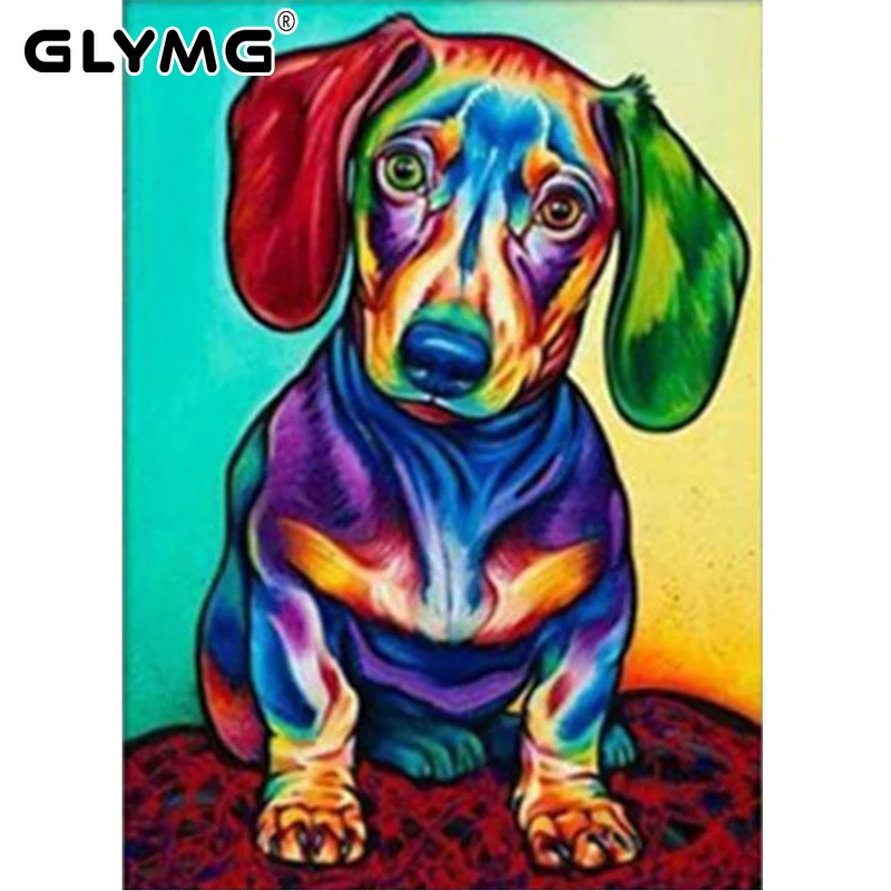 GLymg 5D Diy Dog Diamond Painting Full Drill Square Animal series Rhinestones Embroidery Cross Stitch European Home Decoration