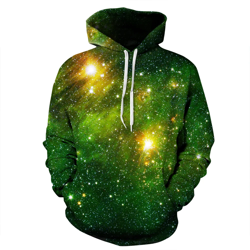 2017 Space Galaxy 3D Sweatshirts Men/Women Hoodies With Hat Print Stars Nebula Autumn Winter pullovers free shipping