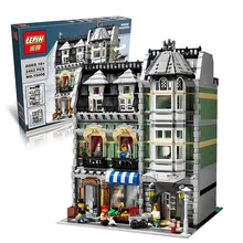 2462Pcs free shipping Lepin 15008 City Street Creator Green Grocer Model Building Kits Minifigure Blocks Bricks Compatible 10185