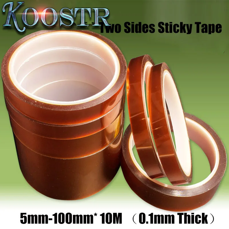 

5mm-100mm* 10Meters 0.1mm Thick,High Temperature Withstand, Two Sides Sticky Tape, Polyimide Film for PCB SMT Motor transformer