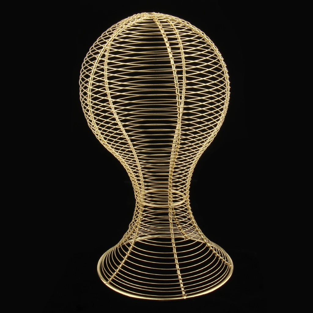 Gold Tabletop Metal Hat Baseball Cap Helmet Rack Hair Wigs Holder Storage Display Stand Hanger for Retail Store Home Hair Salon