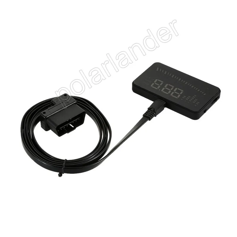 OBD II W03 hud-проектор Head Up Дисплей 5,5 дюймов Smart голос Автомобиль HUD км/ч MPH Превышение скорости предупреждение