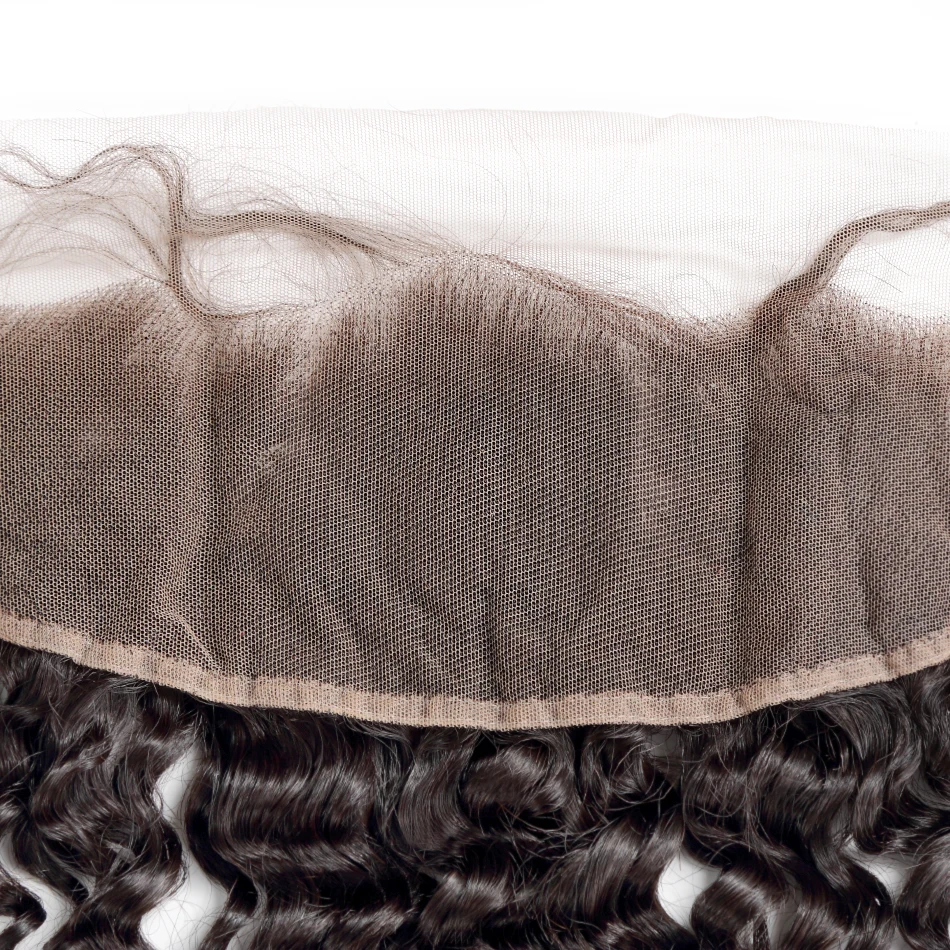 Wigirl волосы глубокая волна Кружева Фронтальная Закрытие бразильские Remy человеческие волосы с волосами младенца 130% плотность с предварительно выщипанной линией волос