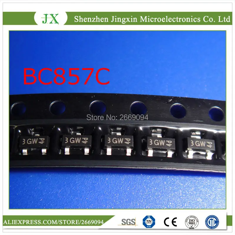 

100PCS/Lot SMD Triode transistor BC857C (3GW) 0.1A/45V PNP SOT-23 transistor BC857 New & original