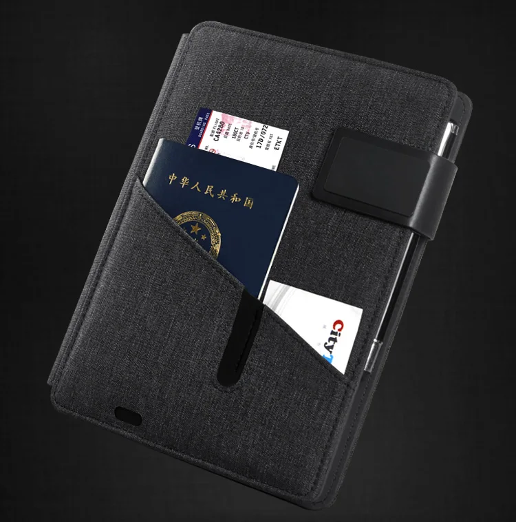 Современный А5 бизнес путешествия ноутбук padfolio с листами для письма мощность