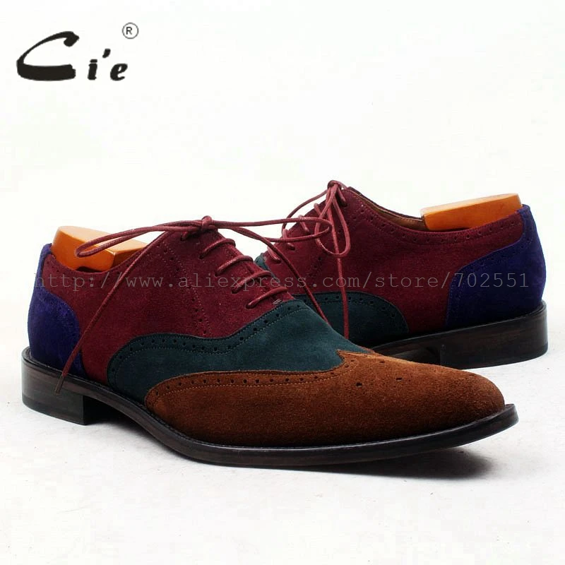 Cie отметил полные броги Высокое качество Мужская обувь на заказ ручной работы Для мужчин обуви Оксфорд Повседневное до середины икры
