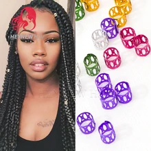 300 шт./лот бусины для дредов регулируемые волосы кольцо для косички Клип 8 мм отверстие микрокольца, бусины желтый/серебристый/красный/синий/фиолетовый/зеленый цвет