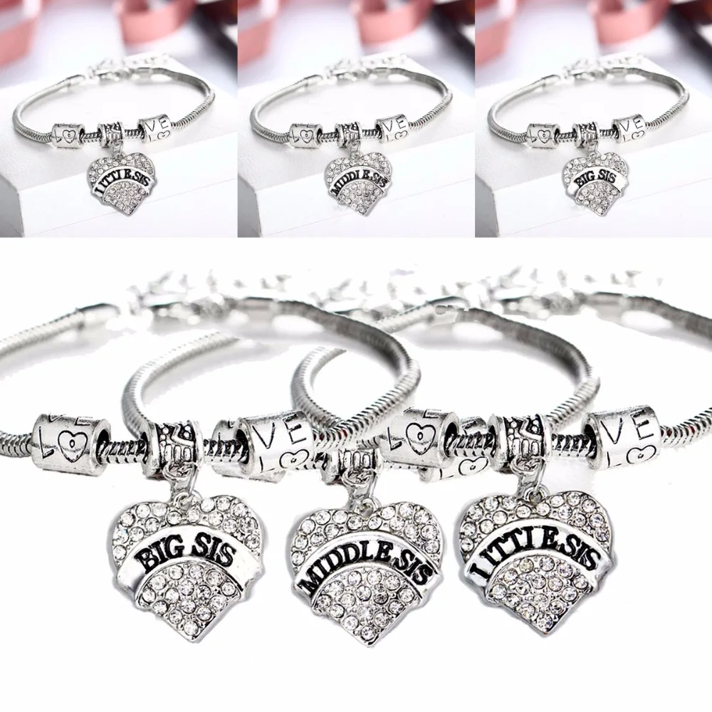 Soul Sisters Deseo Tarjeta De Regalo De Amistad Pulsera Tobillera familia del encanto del corazón