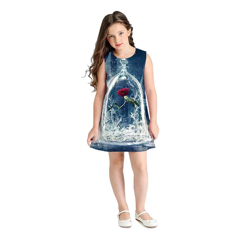 

Summer Baby Kids Girl Dress Toddler Princess Party Floral Print Tutu Kids Dresses for Girls Children Casual School Wear Costume