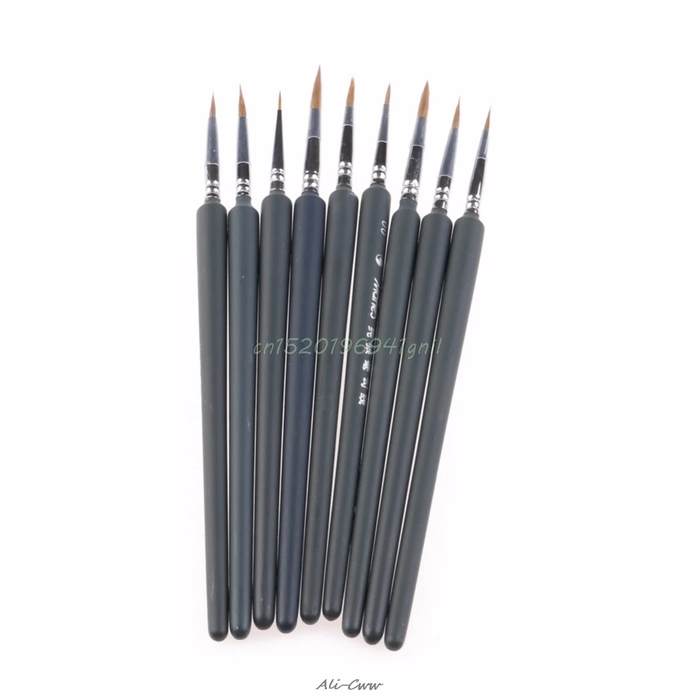 

1Set/9Pcs Artists Brushes Brush Pen For Sketched Lines Gouache Watercolor Paint Oil Painting Supplies Tool Kit #T026#