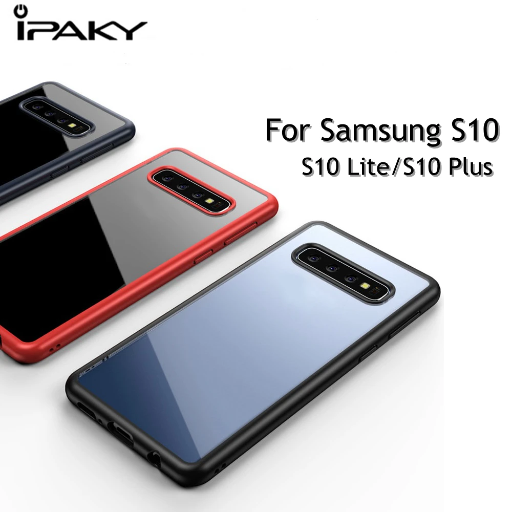 Оригинальный Чехол IPAKY для Samsung Galaxy S10 силиконовый акриловый прозрачный чехол из
