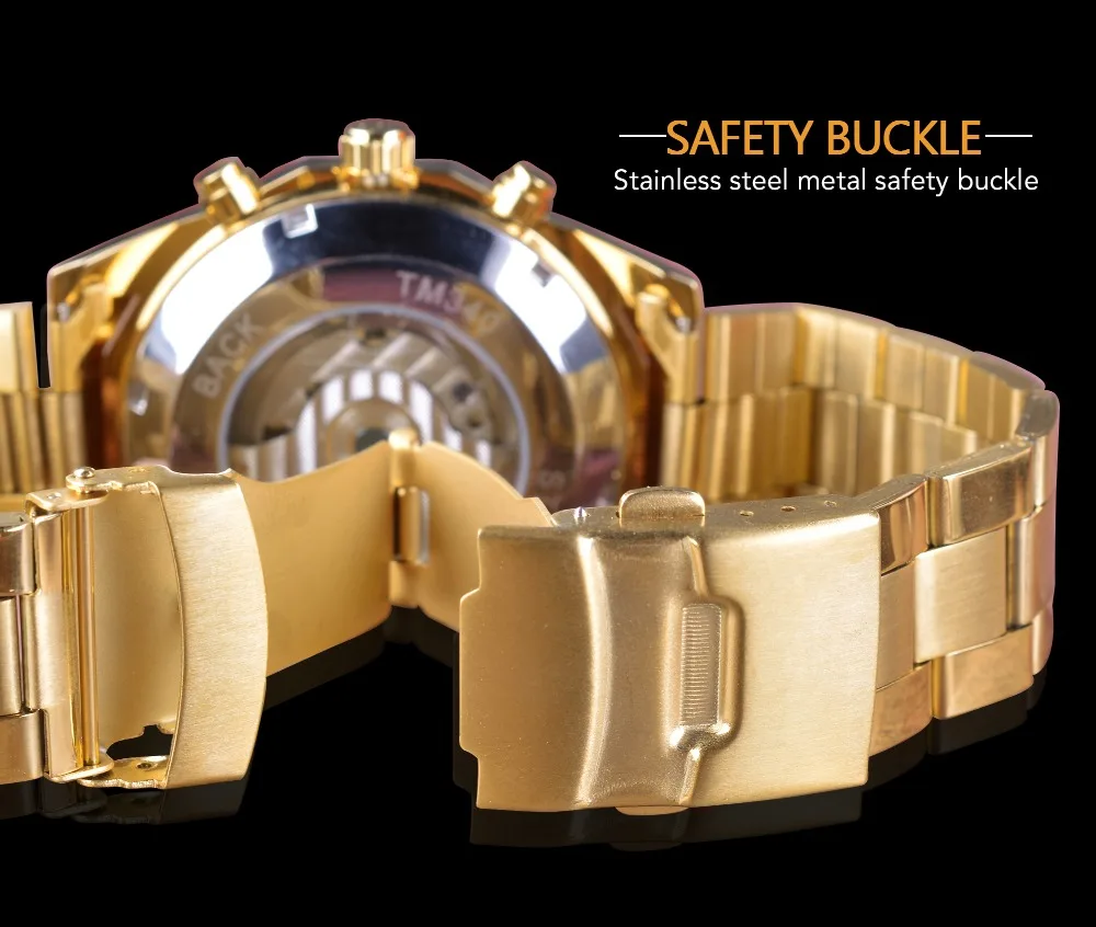 Forsining золотые мужские часы из нержавеющей стали на выбор, часы с календарем и турбином, дизайнерские деловые часы, Роскошные автоматические часы от ведущего бренда