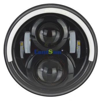 

Emark 7 Inch 50w LED Headlights High Low Beam Angel Eye DRL Amber Turn Signal auto products lantsun