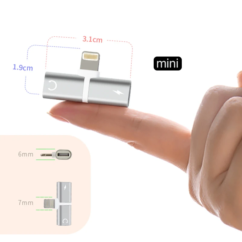 GARAS Adapter For Headphone charging/data transmit/Audio 3in1 Headphone Adapter For iphone 7 8 x xr xs max Earphone Adapter
