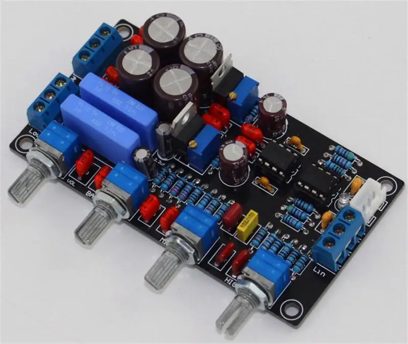 Luxury NE5532 Preamplifier Board AC15V 0 AC15V Volume Control Panel Amplifier Free Shipping 12003204