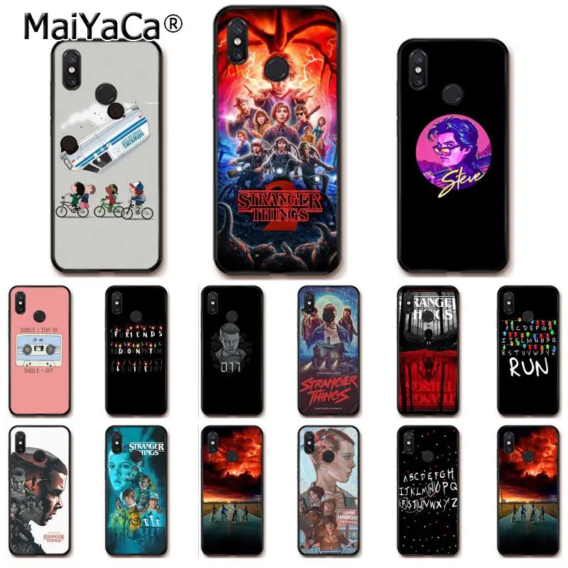 

MaiYaCa TV Stranger Things Pattern Black Phone Case for Xiaomi Redmi4X 6A S2 Go Redmi 5 5Plus Note4 Note5 7 Note6Pro