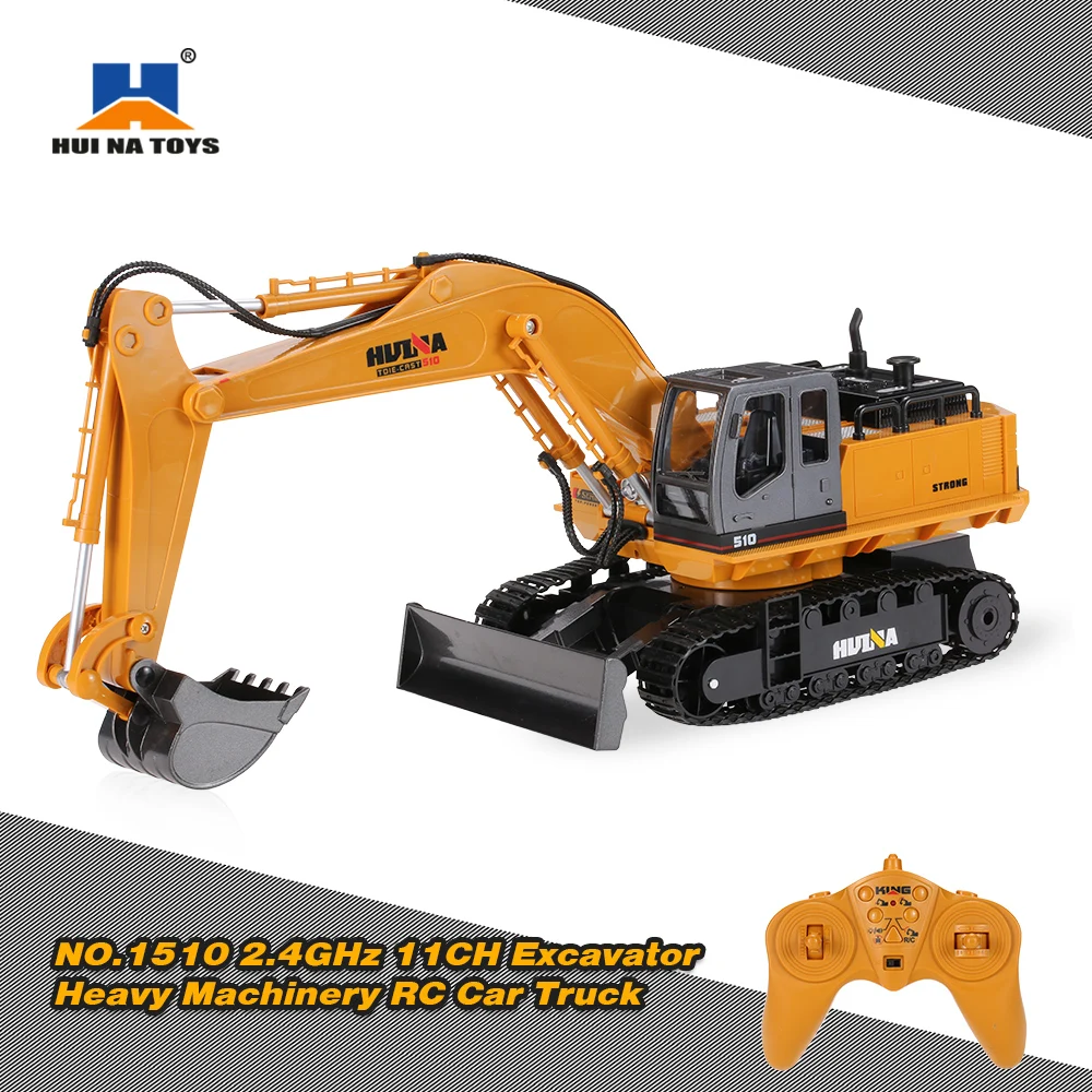 HUI NA TOYS NO.1510 2.4GHz 11CH RC Car Model Metal Alloy Engineering Electronic RC Excavator Heavy Machinery Music RC Toys (4)