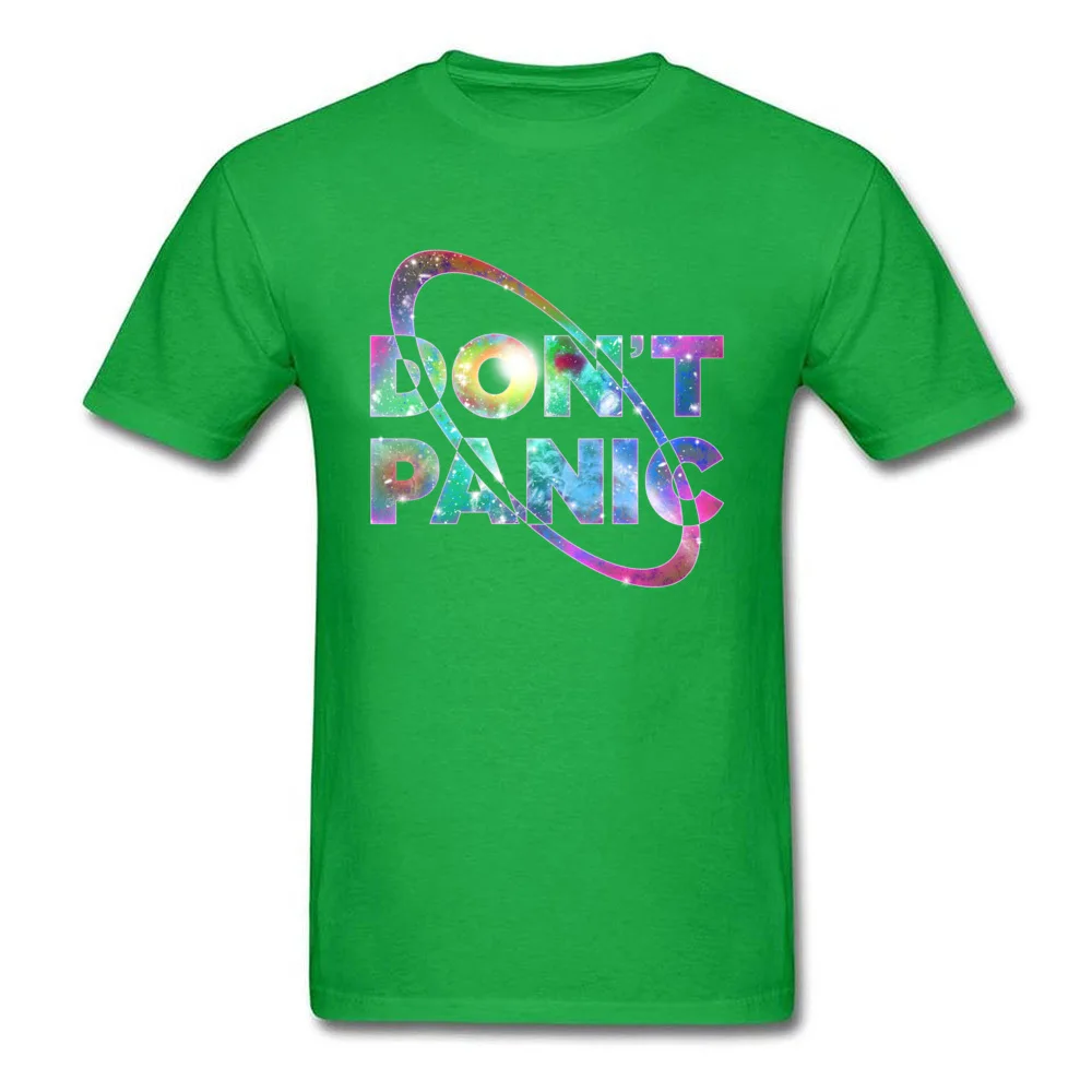Men 2018 New Simple Style Tees O-Neck Summer/Autumn Pure Cotton Tshirts Fitness Tight Short Sleeve dont panic T Shirt dont panic green