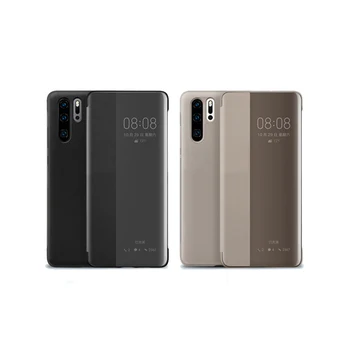 

Leather Flip Case Cover For Huawei P30 Pro Window View Wake up/ Sleep Smart Touch Clear Phone Protective Case For Huawei P30