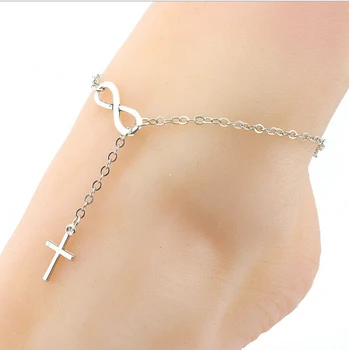 Sexy Summer Beach Bead Ankle Bracelet Cross Barefoot Sandals Anklets Pie Leg Chain Female Boho Jewelry Women